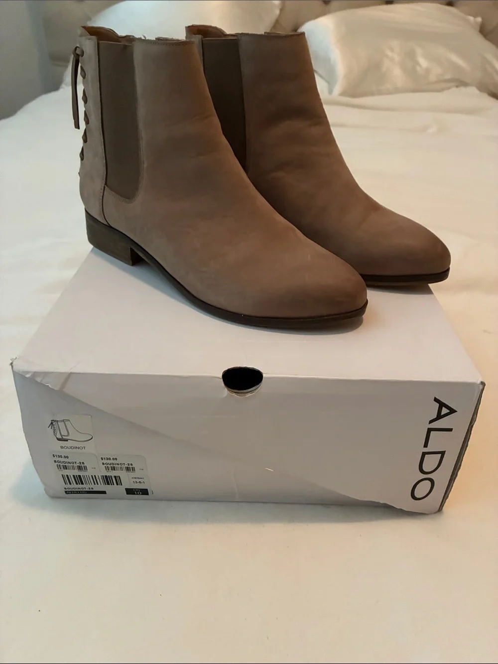 Aldo Taupe Nubuck Chelsea Booties